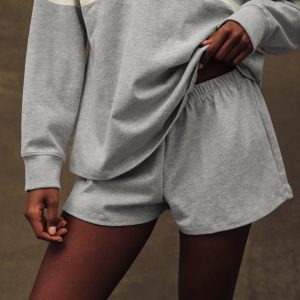 HEAVY COTTON EASY SHORTS - FOG HEATHER GREY