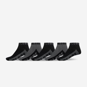 B/G ANKLE SOCK 5 PACK - Black/Grey