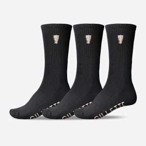 Gillette Crew Sock 3 Pack - Black/White