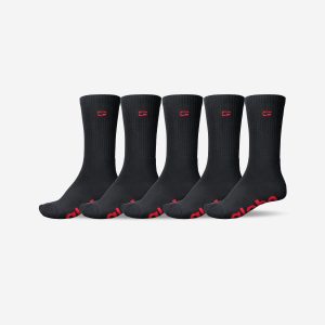 OG Logo Hi Crew Sock 5 Pack - BLACK