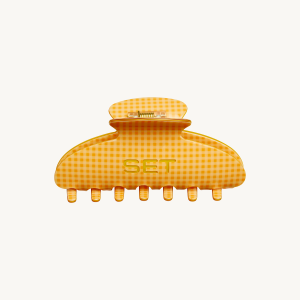 SET GINGHAM CLAW CLIP - ORANGE SODA