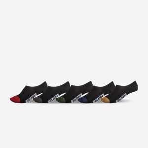 Dip Invisible Sock 5 Pack - Black/Assorted